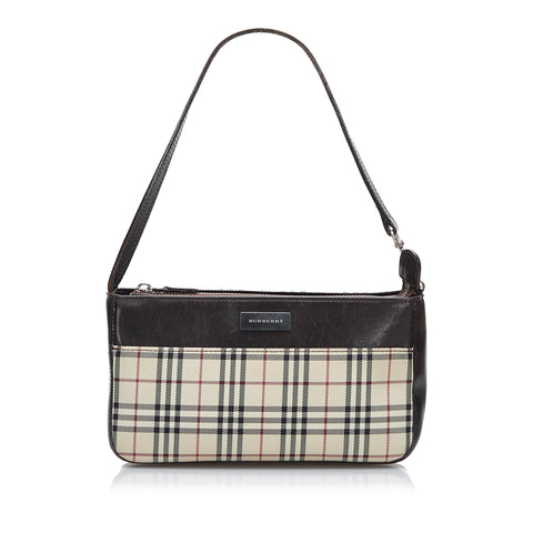 Burberry Vintage Leather Check Shoulder Bag