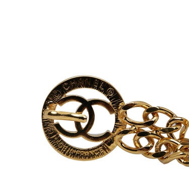 Gold Chanel CC Medallion Chain-Link Belt - Designer Revival