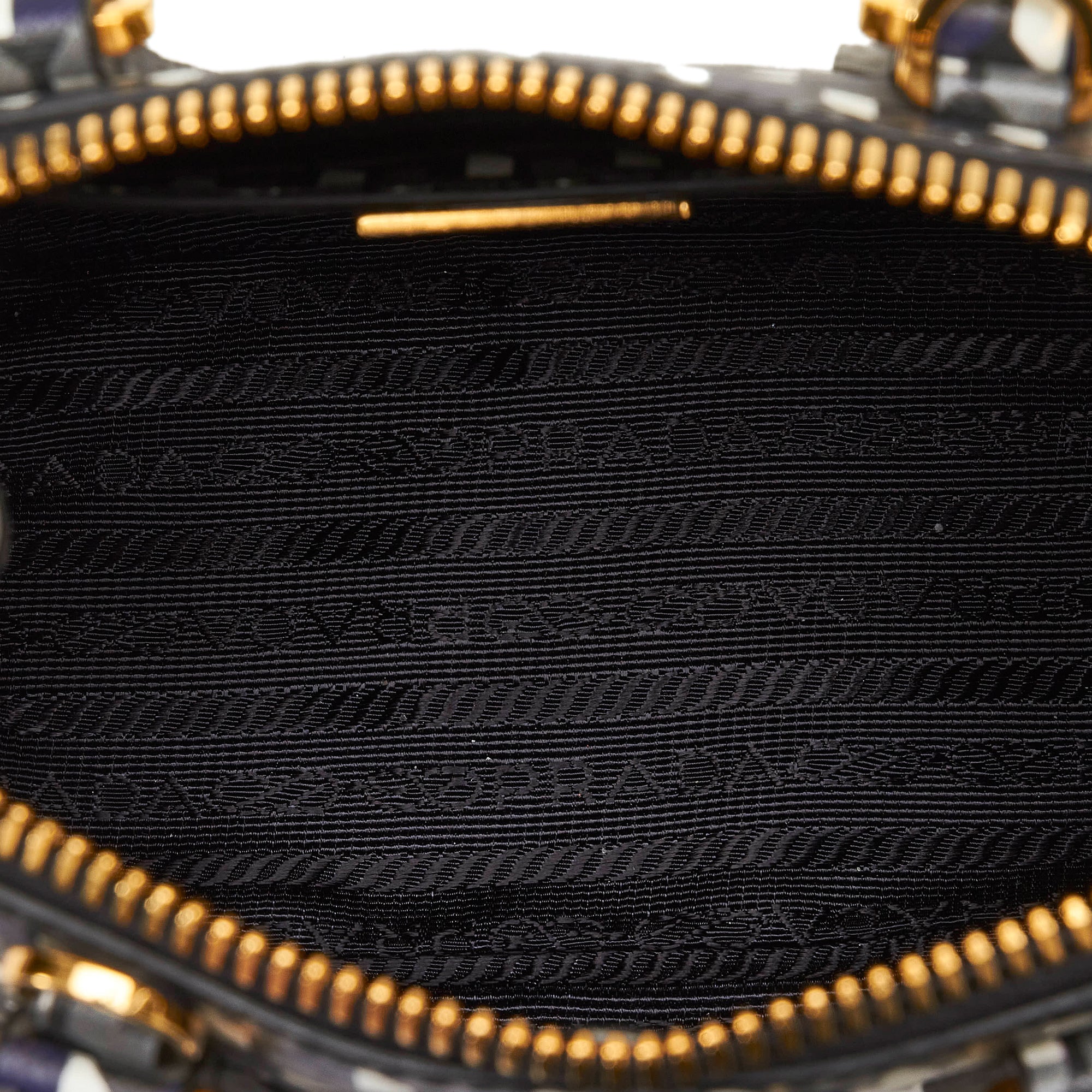 Black Prada Mini Saffiano Lux Promenade Printed Leather Satchel – Designer  Revival