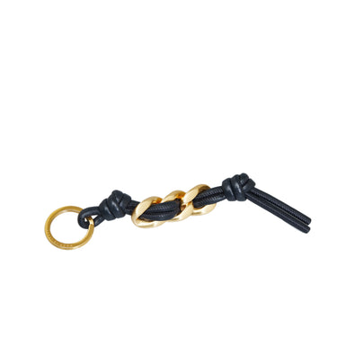 Black Bottega Veneta Leather Keyring Key Chain