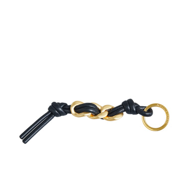 Black Bottega Veneta Leather Keyring Key Chain - Designer Revival