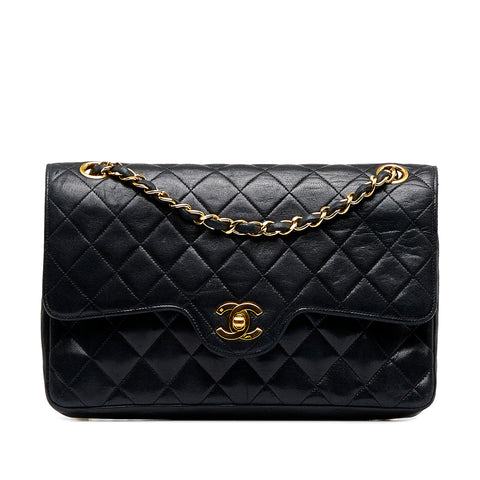 Black Chanel Quilted Lambskin Double Flap Bag