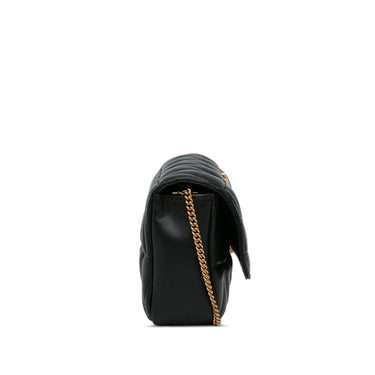 Black Versace Virtus V Quilted Leather Crossbody Bag - Designer Revival