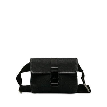 Black Gucci GG Canvas Belt Bag - Designer Revival