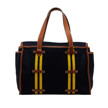 Blue Hermes Cabas Camail Tote Bag - Designer Revival