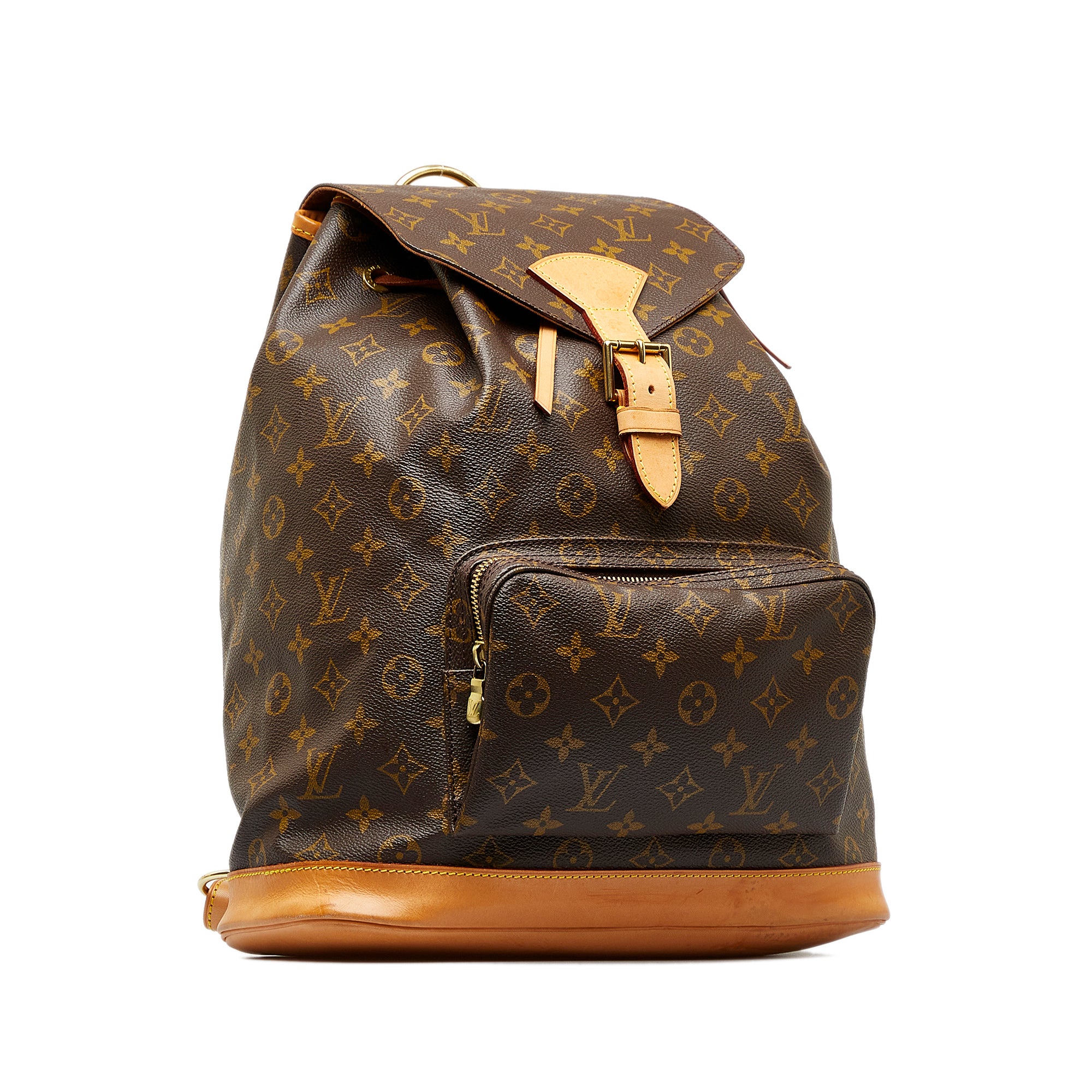 LOUIS VUITTON Montsouris GM Backpack Bag Monogram Leather Brown