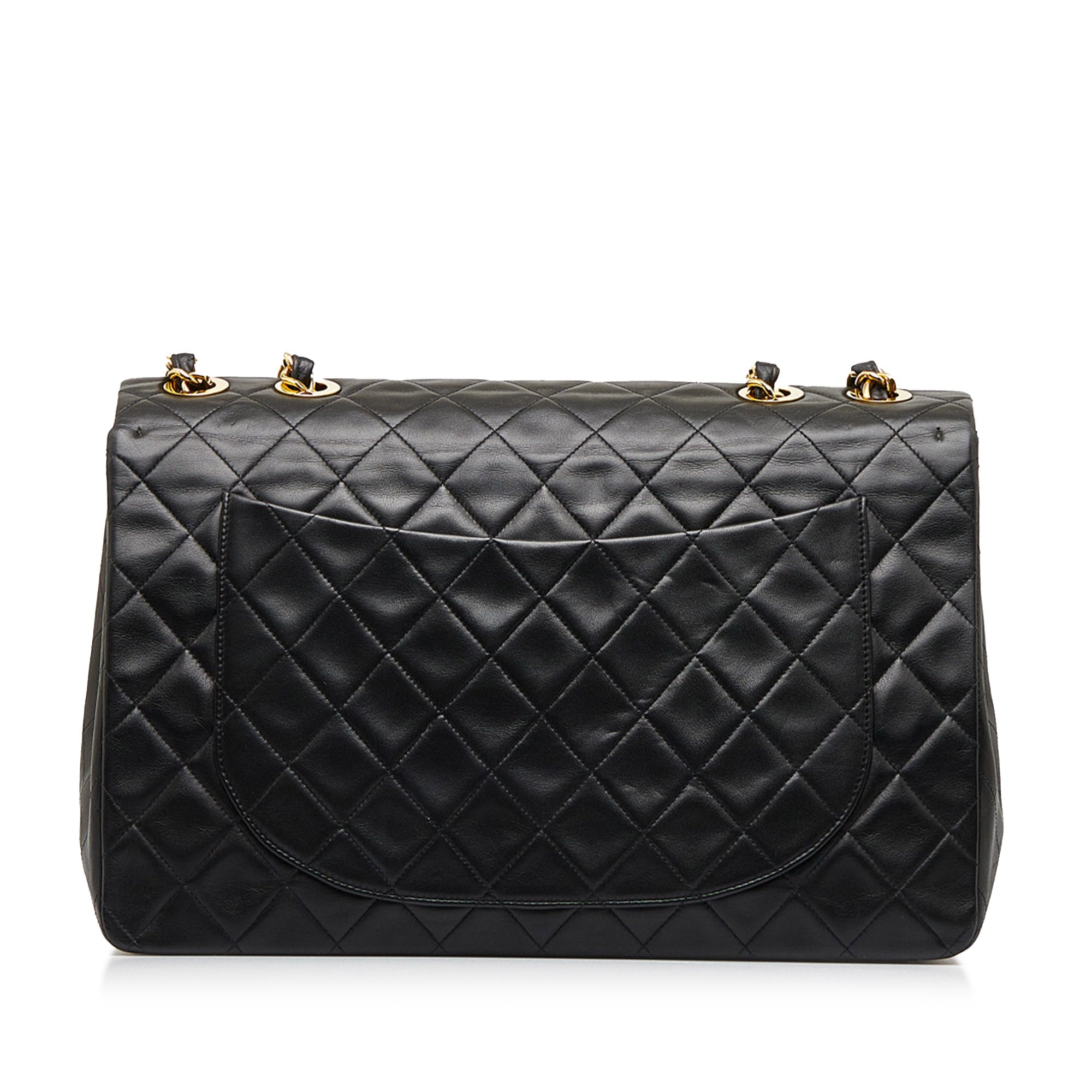 Black Chanel Maxi Classic Lambskin Single Flap Shoulder Bag – Designer  Revival