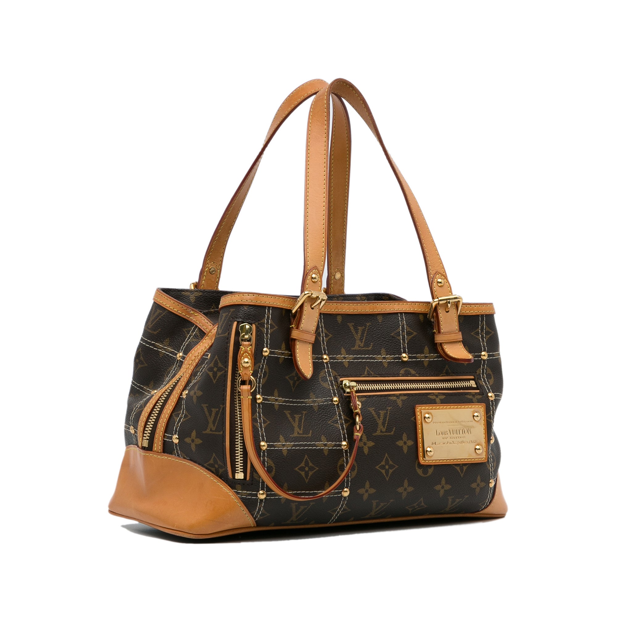 Brown Louis Vuitton Monogram Sac Riveting Shoulder Bag – Designer