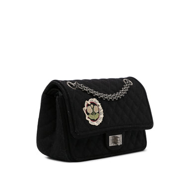 Black Chanel Reissue Wool Shoulder Bag - Designer Revival