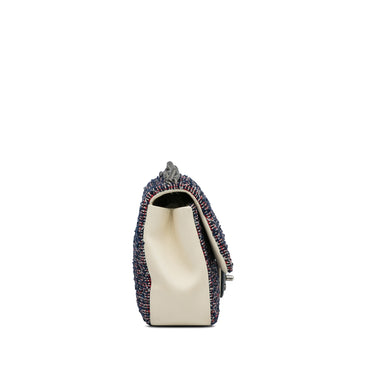 Blue Chanel Small Classic Tweed Flap Bag - Designer Revival