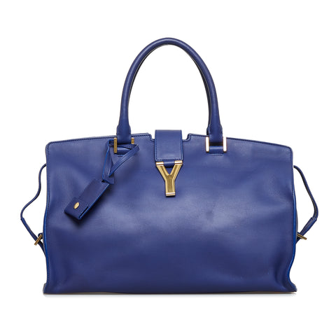 Blue YSL Cabas Chyc Classique Tote Bag