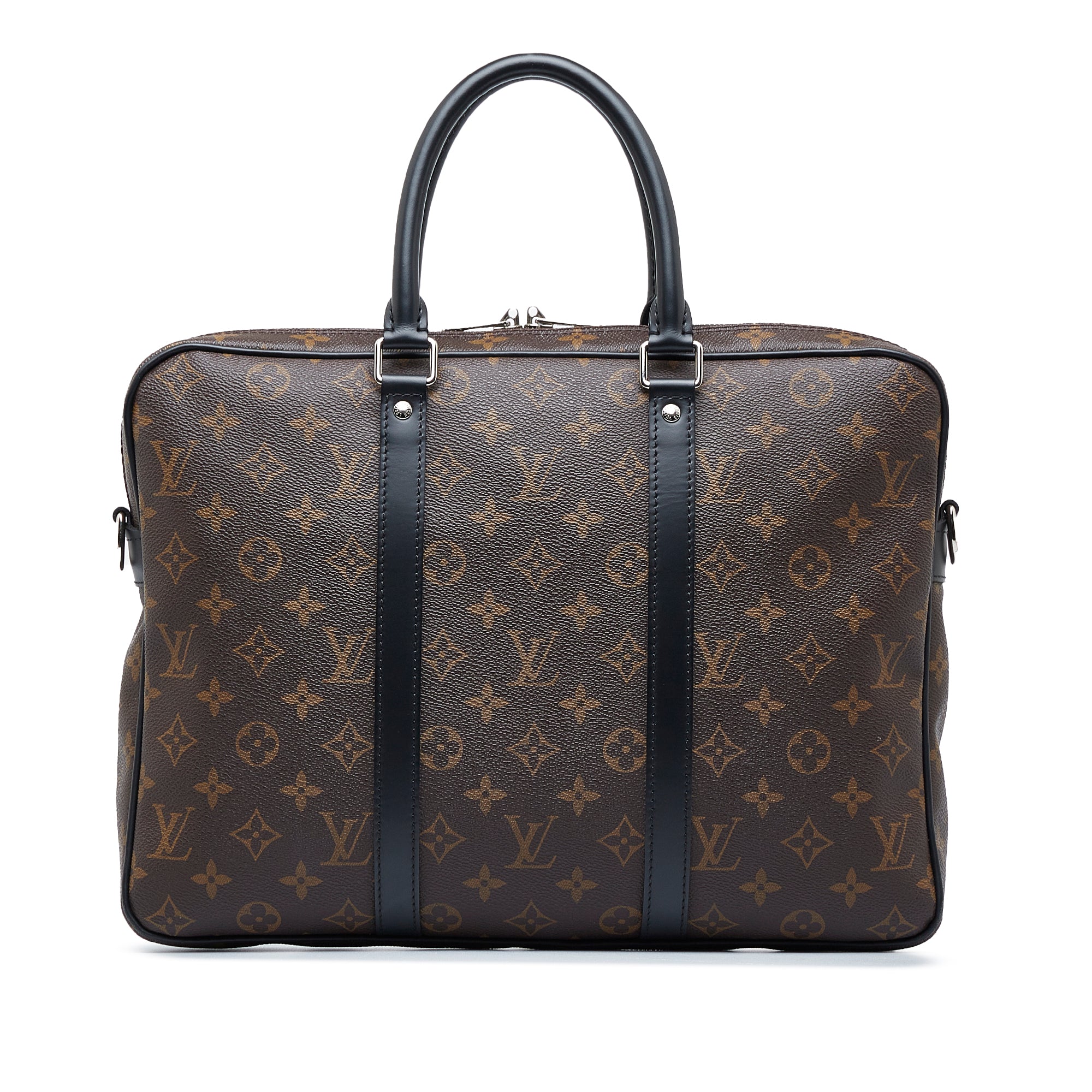 Porte documents voyage leather travel bag Louis Vuitton Grey in