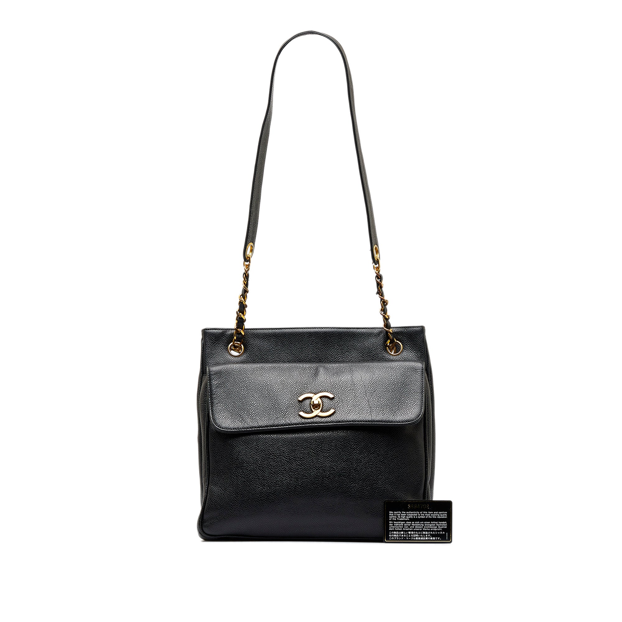 Black Chanel CC Caviar Leather Shoulder Bag – Designer Revival