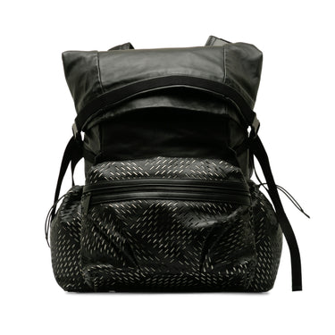 Black Bottega Veneta Fold Over Backpack - Designer Revival
