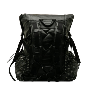 Black Bottega Veneta Fold Over Backpack - Designer Revival