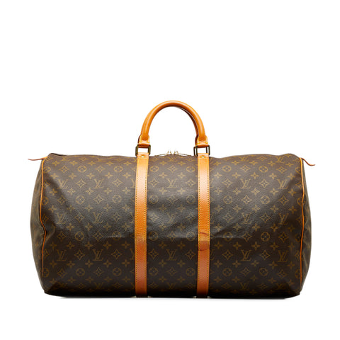 Louis Vuitton Keepall 55 Travel Duffle Bag Monogram Black