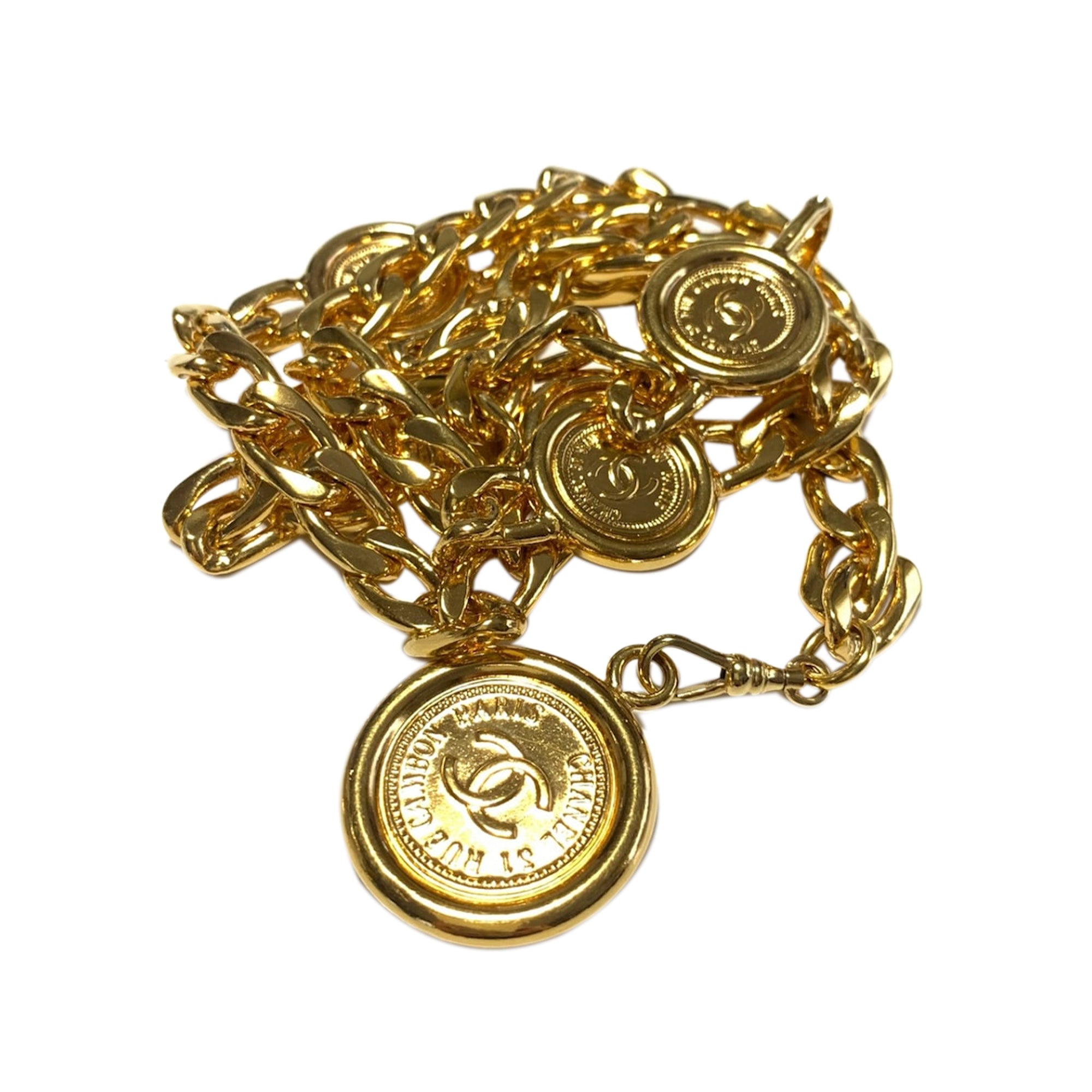 Chanel Vintage Crown and Coco Chanel Medallion Chain Belt
