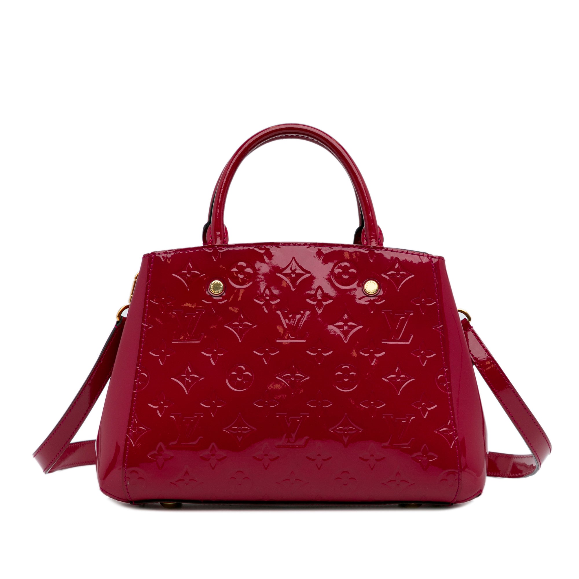 Red Louis Vuitton Vernis Petit Bucket