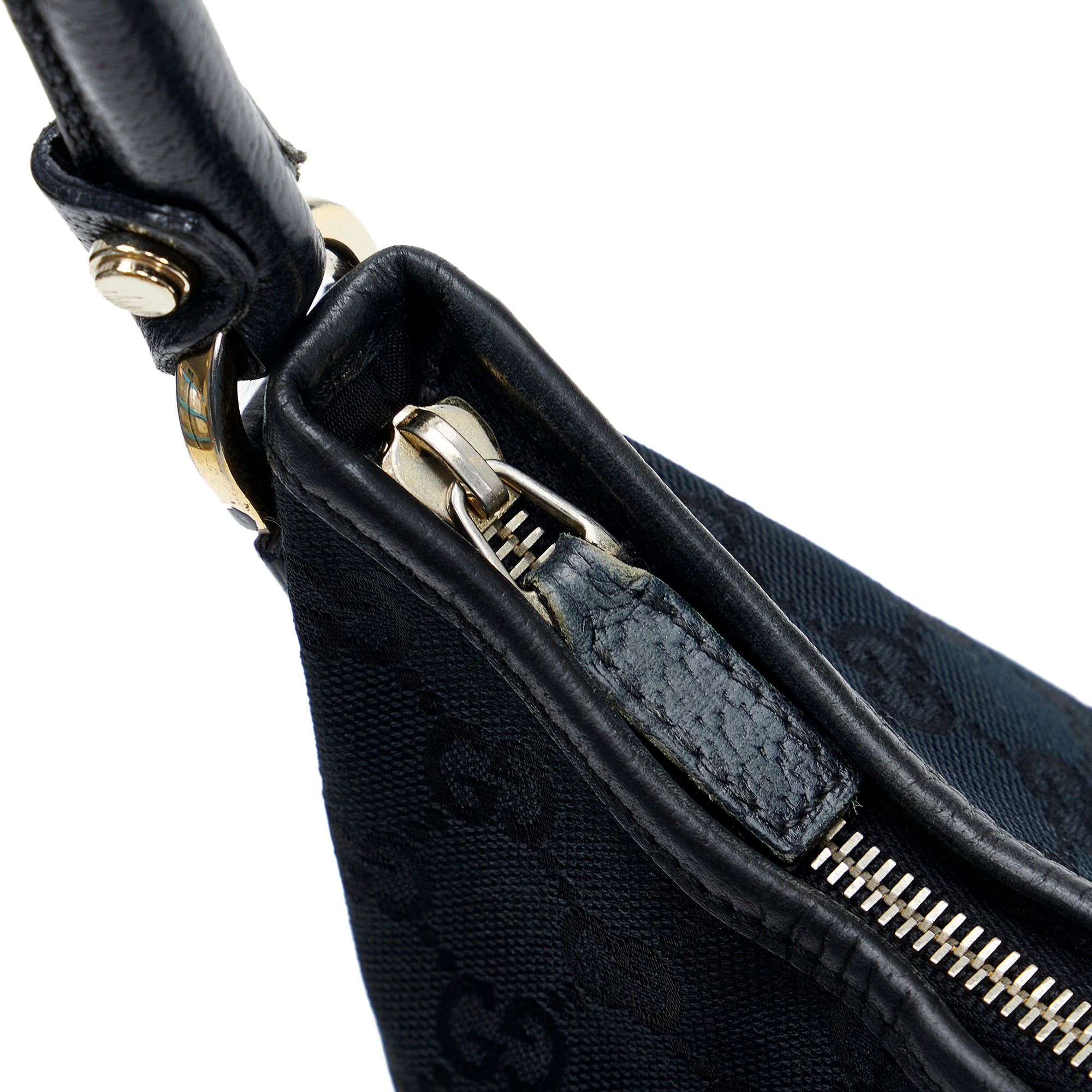 Gucci GG Black Monogram Leather Pochette Crossbody Bag