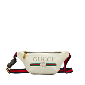 White Gucci Logo Belt Bag