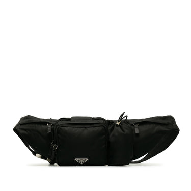 Black Prada Tessuto Belt Bag - Designer Revival