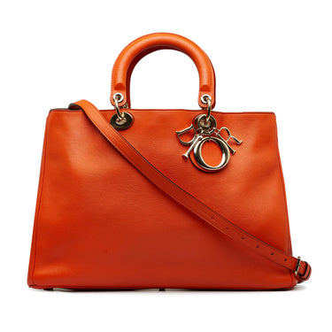 Orange Dior Large Diorissimo Satchel - Designer Revival