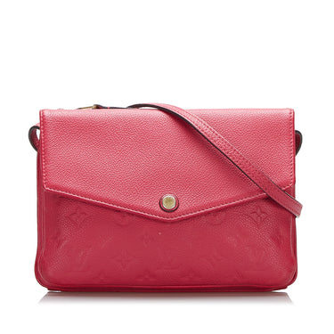 Red Louis Vuitton Monogram Empreinte Twice Crossbody Bag - Designer Revival