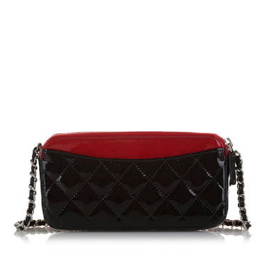 Red Chanel CC Double Zip Wallet on Chain Crossbody Bag - Designer Revival