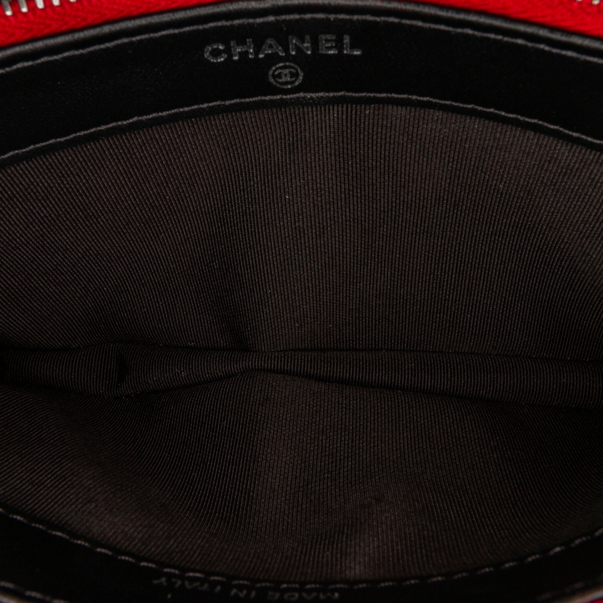 Red Chanel CC Double Zip Wallet on Chain Crossbody Bag