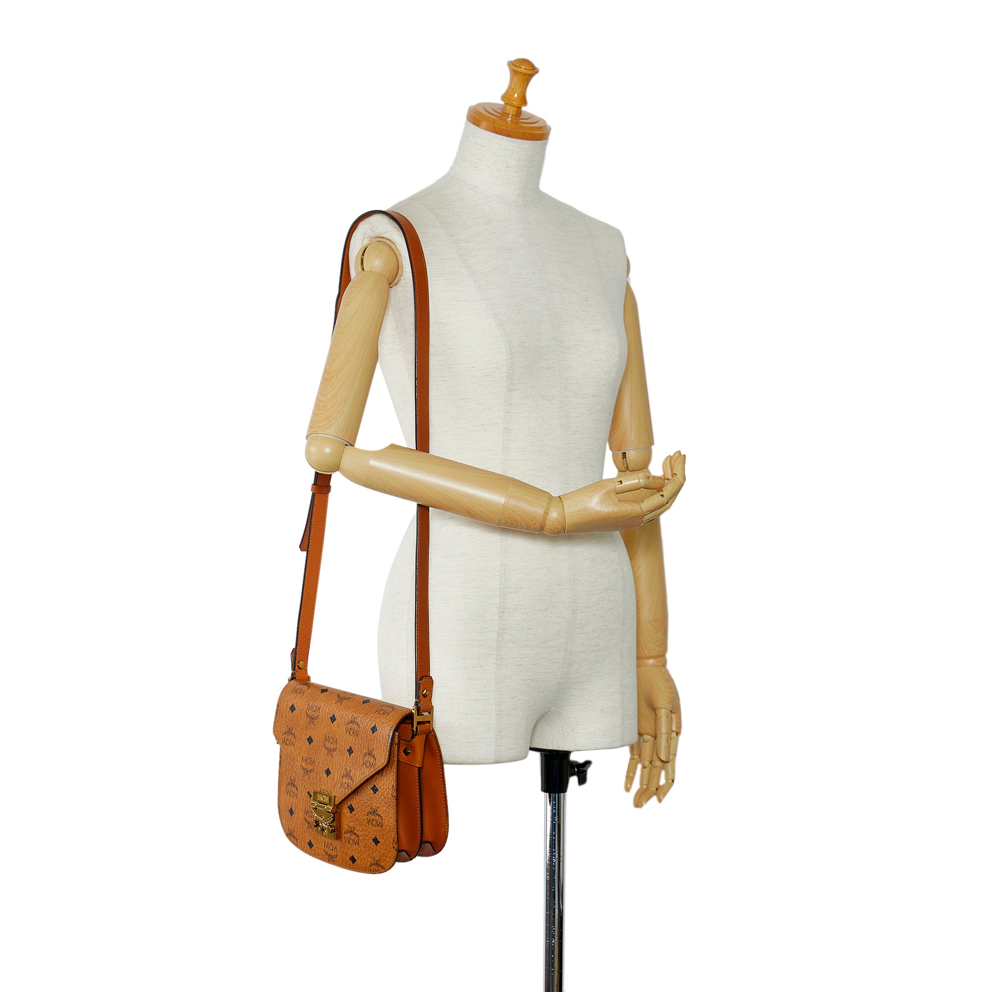 MCM Mini Leather Visetos Patricia Cross-body Bag in Brown