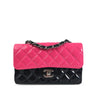 Pink Chanel Mini Rectangular Bicolor Patent Leather Flap Bag - Designer Revival