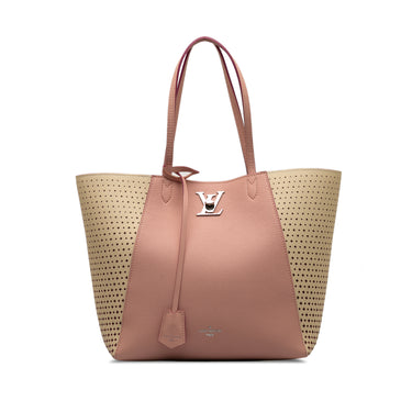 Pink Louis Vuitton Perforated Lockme Cabas Tote Bag - Designer Revival