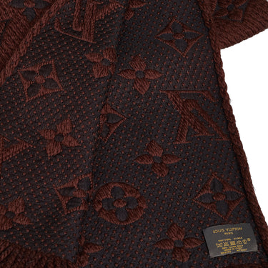 Brown Louis Vuitton Logomania Wool Scarf Scarves - Designer Revival