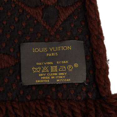 Brown Louis Vuitton Logomania Wool Scarf Scarves - Designer Revival