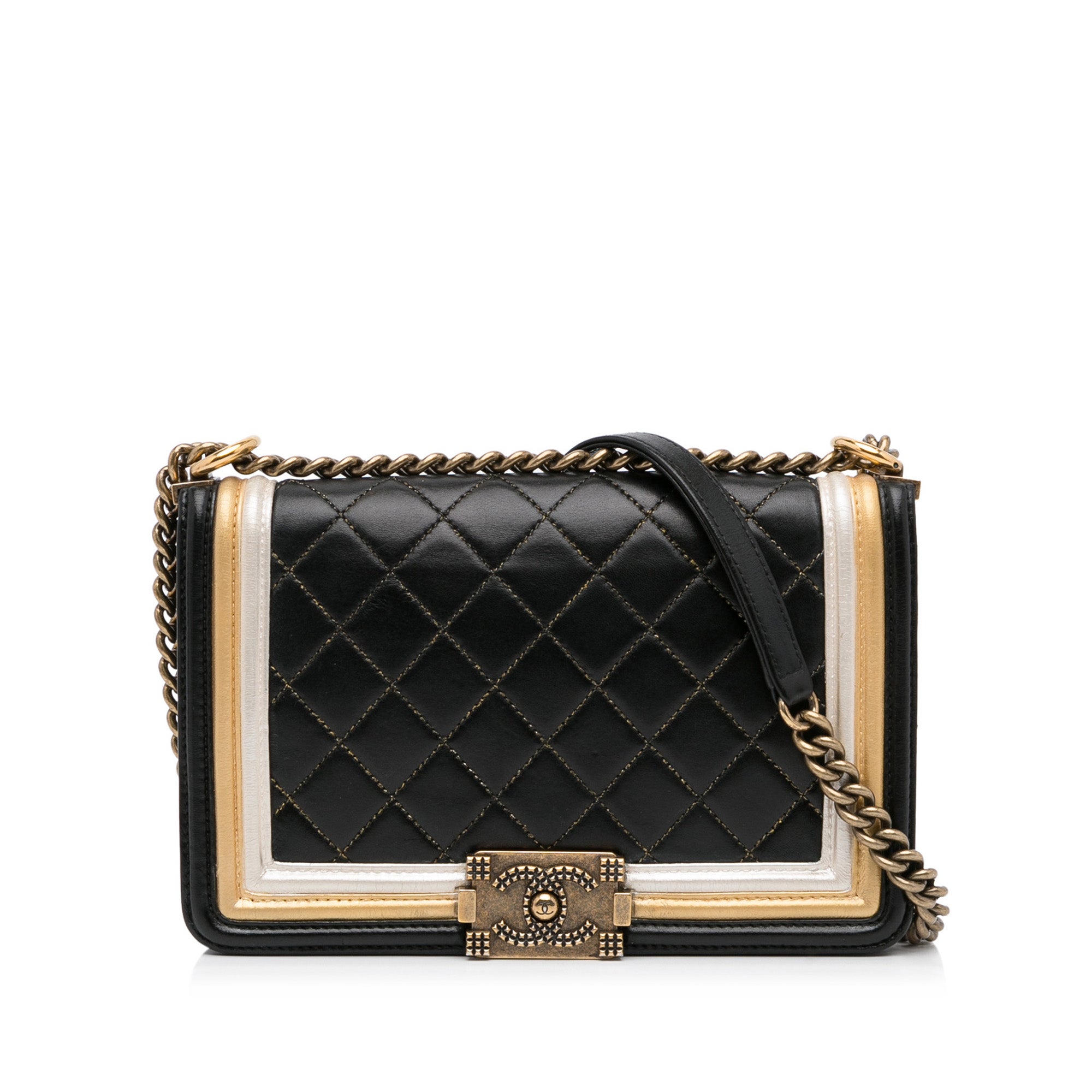 Black Chanel Medium Tricolor Boy Flap Bag – Designer Revival