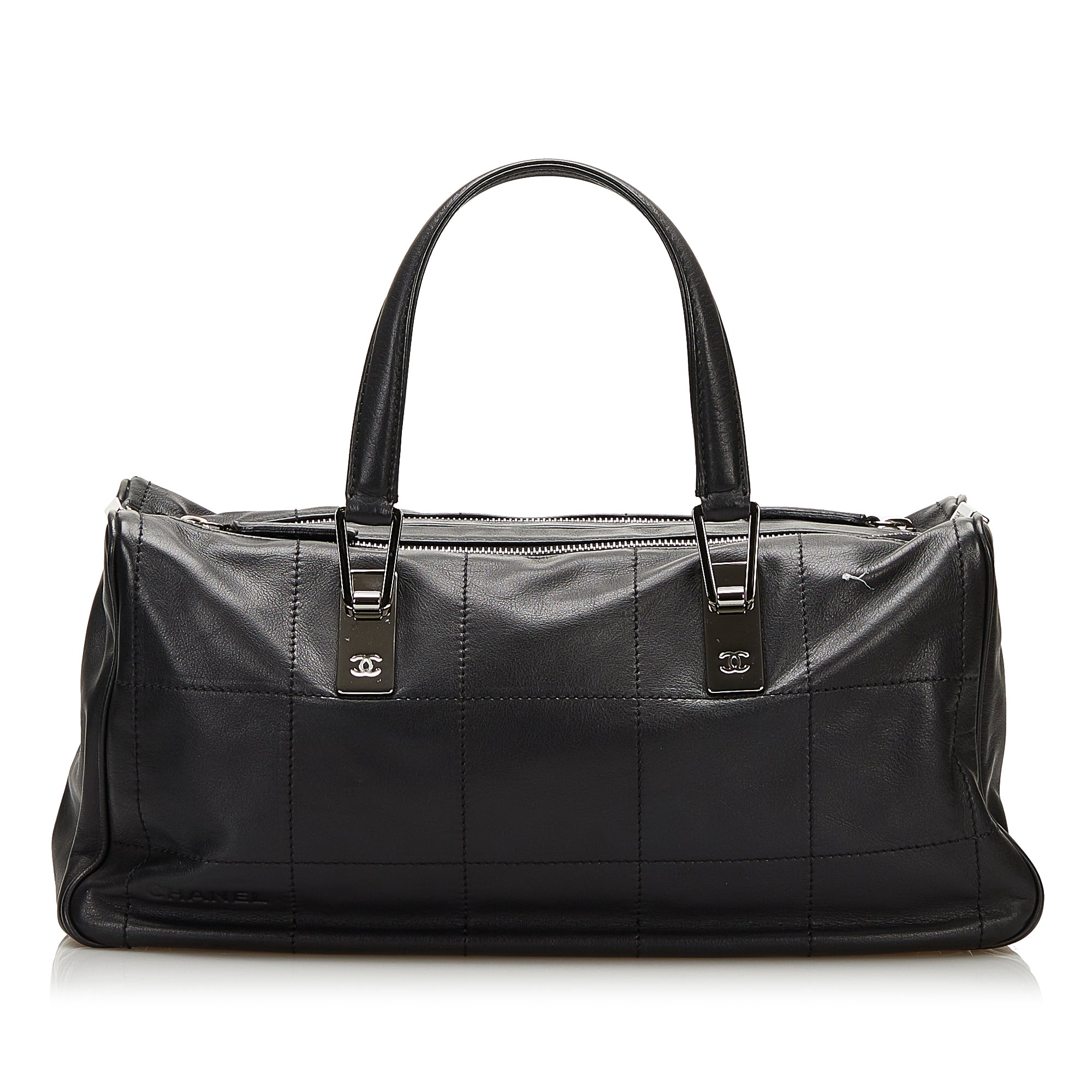 Black Chanel Chocolate Bar Leather Handbag Bag