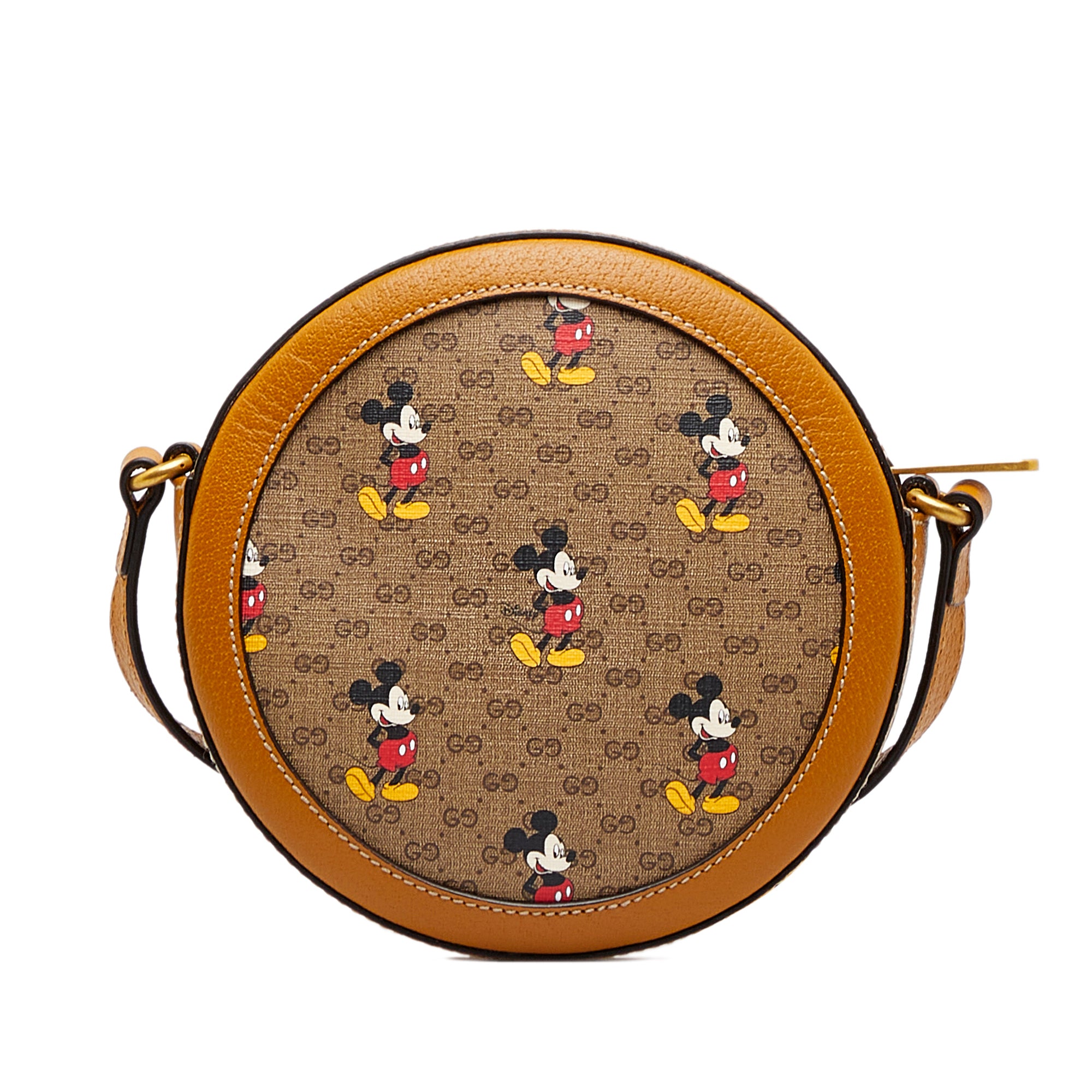 Brown Gucci x Disney Micro GG Mickey Mouse Round Crossbody