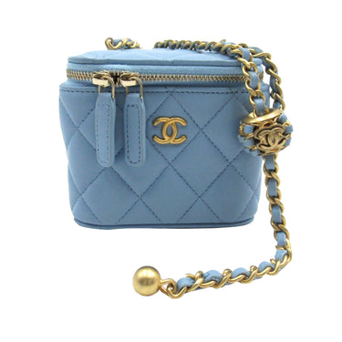 Blue Chanel CC Matelasse Vanity Bag