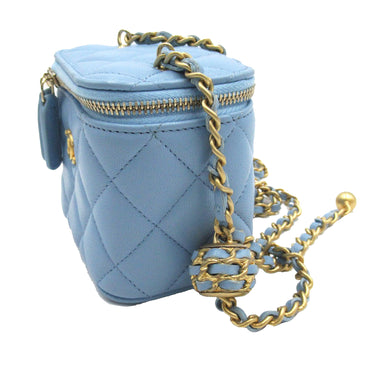 Blue Chanel CC Matelasse Vanity Bag