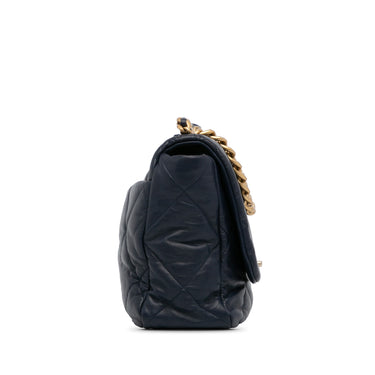Blue Chanel Large 19 Flap Bag Satchel - Designer Revival