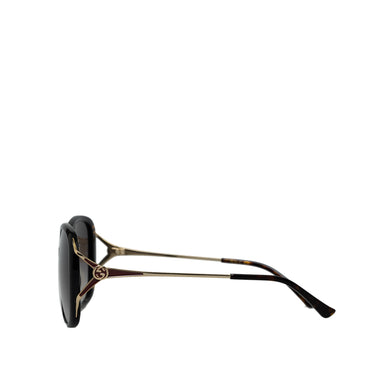 Black Gucci Round Tinted Sunglasses - Designer Revival