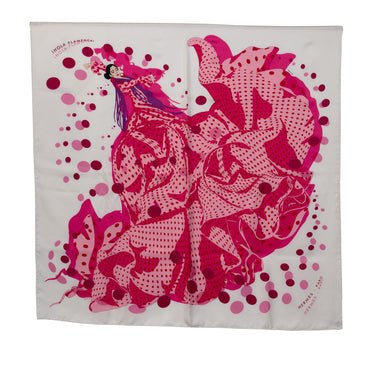 Pink Hermes Hola Flamenca Silk Scarf Scarves - Designer Revival