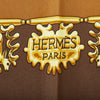 Brown Hermes Les Cavaliers d'Or Silk Scarf Scarves