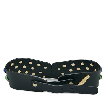 Black Gucci Studded Torchon Wide Belt IT 26 - Designer Revival