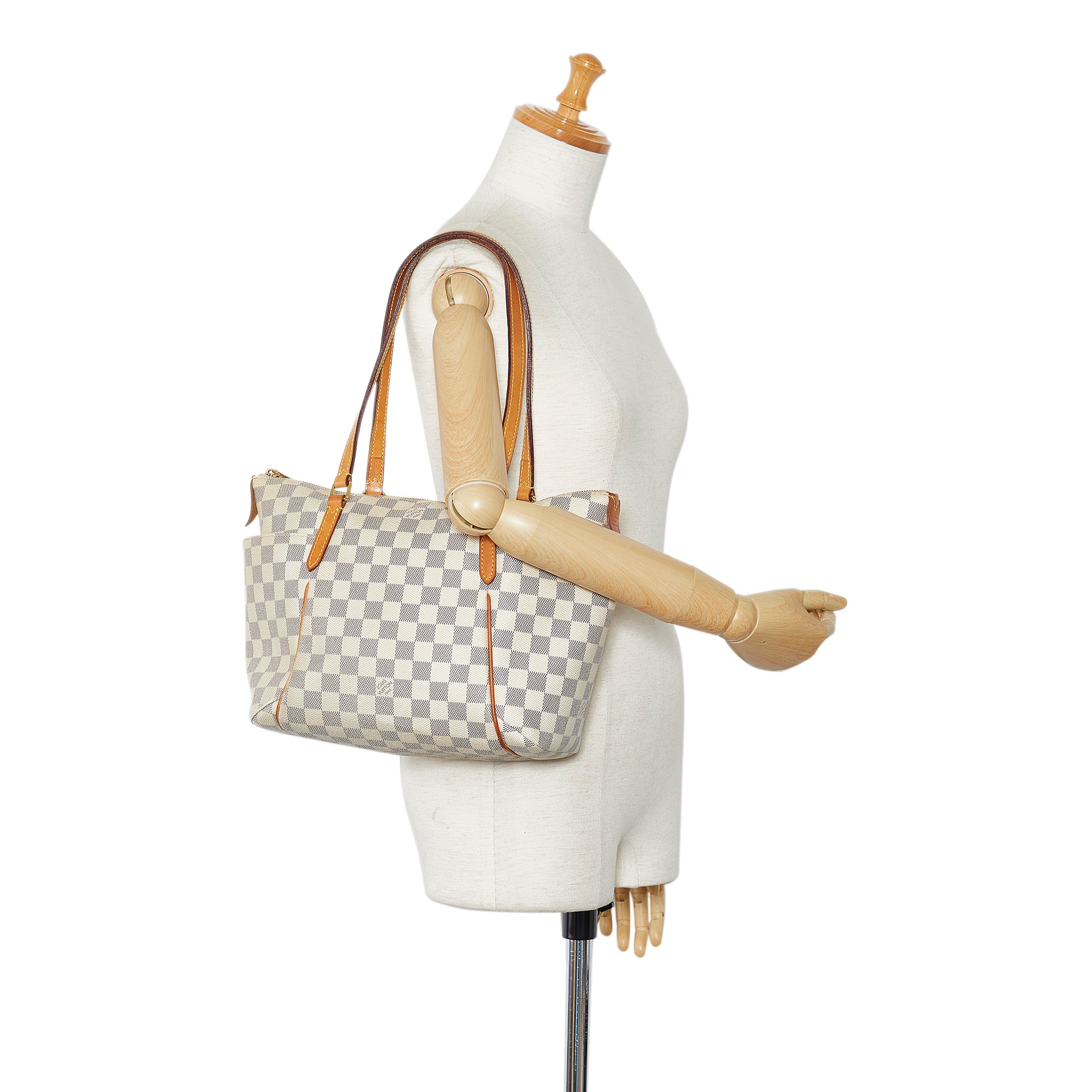 Louis Vuitton Totally MM Damier Azur Shoulder Bag White