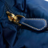 Blue Prada Tessuto Logo Oro Satchel