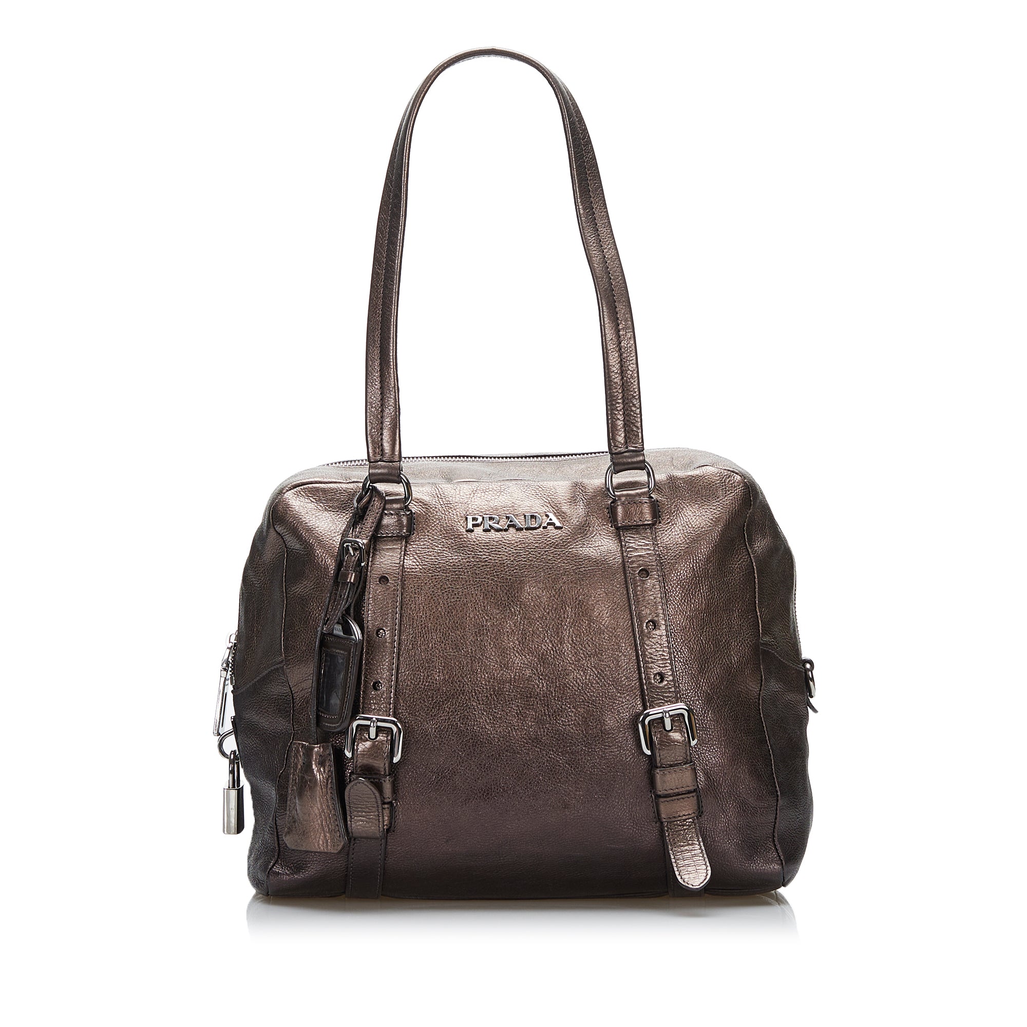 Shop Prada Small Leather Symbole Bag with Topstitching | Saks Fifth Avenue