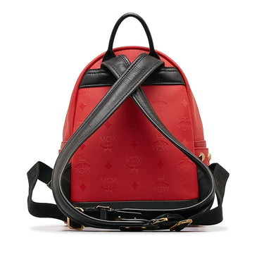 Red MCM Visetos Stark Backpack - Designer Revival