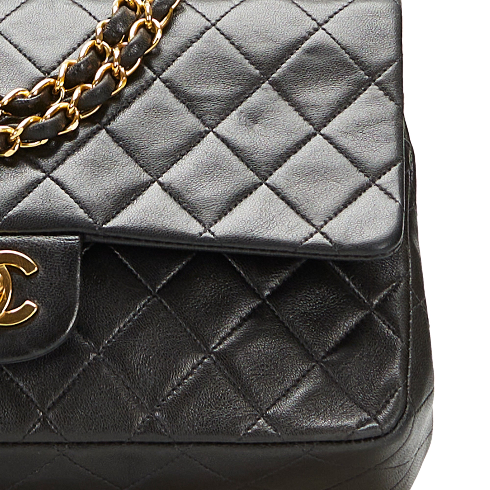 Black Chanel motif Classic Medium Lambskin Double Flap Bag