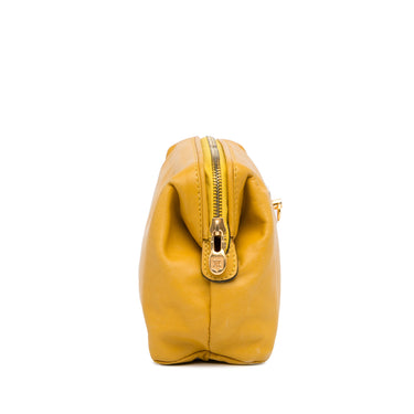Yellow Celine Leather Cosmetic Pouch - Designer Revival